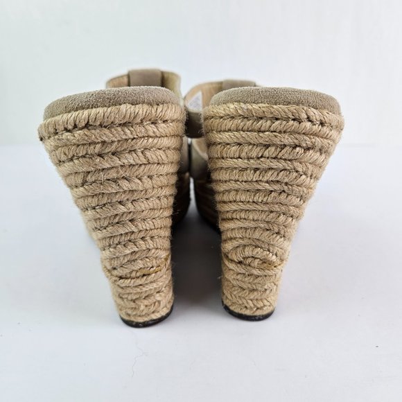 UGG Tawnie Beige/Cream Suede Espadrille Wedge Sandal 6 1000404 - Picture 8 of 13
